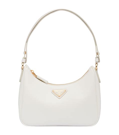 prada odette saffiano white|Prada White Saffiano Odette Shoulder Bag QNBJPH3RWB002.